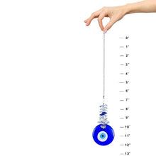 Load image into Gallery viewer, Classic Blue Crystal Evil Eye Wall Hanging - Wall Hanging