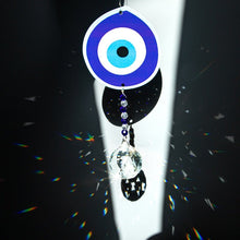 Load image into Gallery viewer, Classic Blue Greek Evil Eye with Single Large Suncatcher Crystal Wall Hanging - Wall Hanging