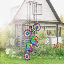 Load image into Gallery viewer, Colorful Flower Design Evil Eyes Wind Chimes - Wind Chime