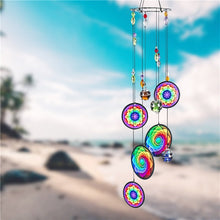 Load image into Gallery viewer, Colorful Flower Design Evil Eyes Wind Chimes - Wind Chime