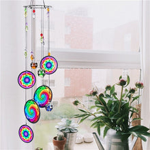 Load image into Gallery viewer, Colorful Flower Design Evil Eyes Wind Chimes - Wind Chime