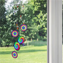 Load image into Gallery viewer, Colorful Flower Design Evil Eyes Wind Chimes - Wind Chime