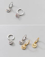 Load image into Gallery viewer, Colorful Mosaic Stone Studded Evil Eye Silver Earrings - EarringsSilver