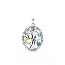Load image into Gallery viewer, Colorful Tree of Life Silver Pendant and Necklace - NecklaceOnly Pendant