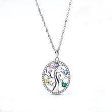 Load image into Gallery viewer, Colorful Tree of Life Silver Pendant and Necklace - NecklacePendant with Necklace