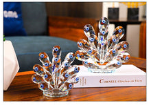 Load image into Gallery viewer, Crystal Peacock with Evil Eyes Desktop Ornament - OrnamentSmall