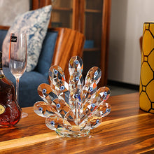 Load image into Gallery viewer, Crystal Peacock with Evil Eyes Desktop Ornament - OrnamentSmall