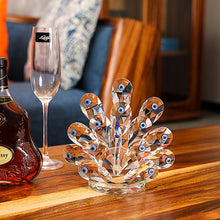 Load image into Gallery viewer, Crystal Peacock with Evil Eyes Desktop Ornament - OrnamentSmall