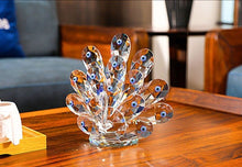 Load image into Gallery viewer, Crystal Peacock with Evil Eyes Desktop Ornament - OrnamentSmall