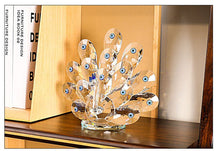 Load image into Gallery viewer, Crystal Peacock with Evil Eyes Desktop Ornament - OrnamentSmall