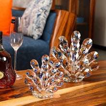 Load image into Gallery viewer, Crystal Peacock with Evil Eyes Desktop Ornament - OrnamentSmall