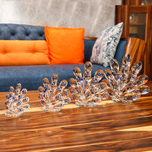 Load image into Gallery viewer, Crystal Peacock with Evil Eyes Desktop Ornament - OrnamentSmall