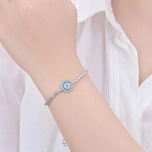 Load image into Gallery viewer, Dazzling Bejewelled Silver Evil Eye Bracelet - Bracelet