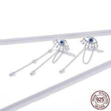 Load image into Gallery viewer, Dazzling Evil Eye Silver Statement Earrings - Earrings
