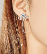 Load image into Gallery viewer, Dazzling Evil Eye Silver Statement Earrings - Earrings