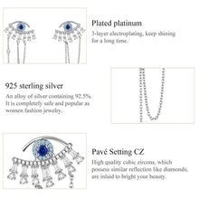 Load image into Gallery viewer, Dazzling Evil Eye Silver Statement Earrings - Earrings