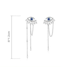 Load image into Gallery viewer, Dazzling Evil Eye Silver Statement Earrings - Earrings