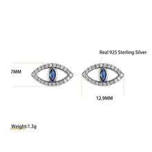 Load image into Gallery viewer, Deep Blue and White Stone Eye Shaped Evil Eye Earrings - Earrings