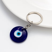 Load image into Gallery viewer, Deep Blue Evil Eye Keychains - 10 Designs - KeychainSingle Blue Evil Eye no Additional BeadsBlue