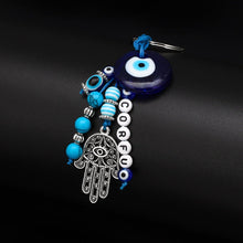 Load image into Gallery viewer, Deep Blue Evil Eye Keychains - 10 Designs - KeychainEvil Eye with Hamsa HandBlue