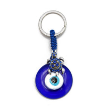 Load image into Gallery viewer, Deep Blue Evil Eye Keychains - 10 Designs - KeychainEvil Eye with TurtleBlue