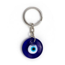 Load image into Gallery viewer, Deep Blue Evil Eye Keychains - 10 Designs - KeychainSingle Blue Evil Eye no Additional BeadsBlue