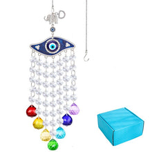 Load image into Gallery viewer, Deep Blue Evil Eye Wall Hanging with Suncatcher Crystals - Wall Hanging