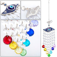 Load image into Gallery viewer, Deep Blue Evil Eye Wall Hanging with Suncatcher Crystals - Wall Hanging