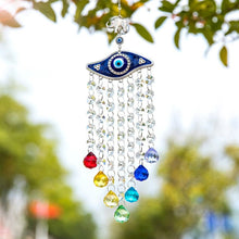 Load image into Gallery viewer, Deep Blue Evil Eye Wall Hanging with Suncatcher Crystals - Wall Hanging