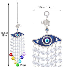 Load image into Gallery viewer, Deep Blue Evil Eye Wall Hanging with Suncatcher Crystals - Wall Hanging