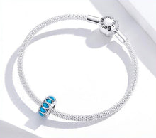 Load image into Gallery viewer, Deep Blue Stone Evil Eye Silver Charm Bead - Charm Bead