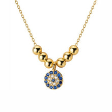 Load image into Gallery viewer, Delicate Beaded Evil Eye Silver Necklaces - NecklaceGold