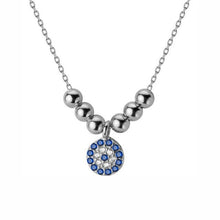 Load image into Gallery viewer, Delicate Beaded Evil Eye Silver Necklaces - NecklaceSilver