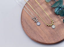 Load image into Gallery viewer, Delicate Beaded Evil Eye Silver Necklaces - NecklaceSilver