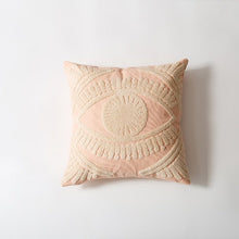 Load image into Gallery viewer, Embroidered Evil Eye Cushion Covers - Black and Pink - Cushion CoverBlack