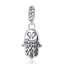 Load image into Gallery viewer, Engraved Hamsa Hand Silver Pendant - Pendant