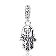 Load image into Gallery viewer, Engraved Hamsa Hand Silver Pendant - Pendant