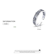 Load image into Gallery viewer, Engraved Silver Evil Eyes Finger Wrap Ring - Ring