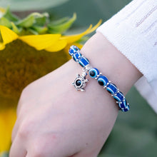 Load image into Gallery viewer, Evil Eye and Hamsa Hand Beaded Bracelets (8 Designs) - BraceletEvil Eyes with Turtle Charm