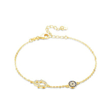 Load image into Gallery viewer, Evil Eye and Hamsa Hand Silver Bracelet - BraceletGold