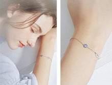 Load image into Gallery viewer, Evil Eye and Hamsa Hand Silver Bracelet - BraceletSilver