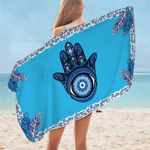 Load image into Gallery viewer, Evil Eye Beach and Bath Towels - AccessoriesRoundBlue Evil Eye Design