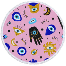 Load image into Gallery viewer, Evil Eye Beach and Bath Towels - AccessoriesRoundBlue Evil Eye Design