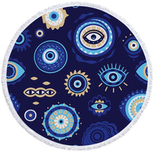 Load image into Gallery viewer, Evil Eye Beach and Bath Towels - AccessoriesRoundBlue Evil Eye Design