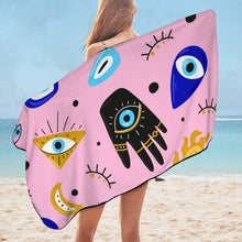 Load image into Gallery viewer, Evil Eye Beach and Bath Towels - AccessoriesRoundBlue Evil Eye Design