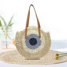 Load image into Gallery viewer,
Evil Eye Design Woven Rattan Straw Bag - 0BeigeChina