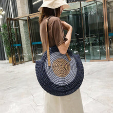 Load image into Gallery viewer,
Evil Eye Design Woven Rattan Straw Bag - 0Light BrownChina