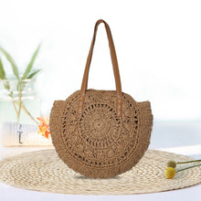 Load image into Gallery viewer,
Evil Eye Design Woven Rattan Straw Bag - 0CamelChina