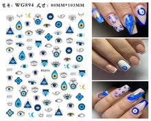 Load image into Gallery viewer, Evil Eye Nails - Evil Eye Nail Art Design Stickers - AccessoriesWG894