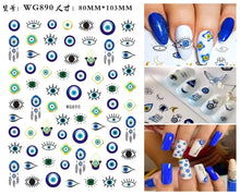 Load image into Gallery viewer, Evil Eye Nails - Evil Eye Nail Art Design Stickers - AccessoriesWG890